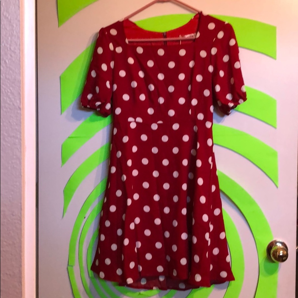 1940’s style red polka dot dress